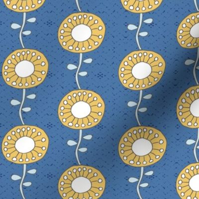 yellow sunflowers on blue | medium