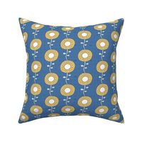 yellow sunflowers on blue | medium