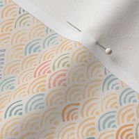 Ocean Waves Block Print Pattern | Ocean fabric, surf fabric, rainbow fabric, boho print for coastal decor, beach wrap.