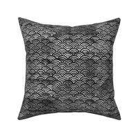 Japanese Ocean Waves in Charcoal Grey (xl scale) | Block print pattern, Japanese waves Seigaiha pattern in dark gray.