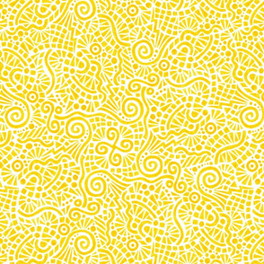 crayon doodles in yellow