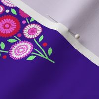 floral diamond on purple sky