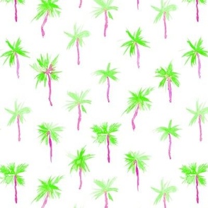 Neon green Palm d'Azur - watercolor palms for beach and summer p300-6