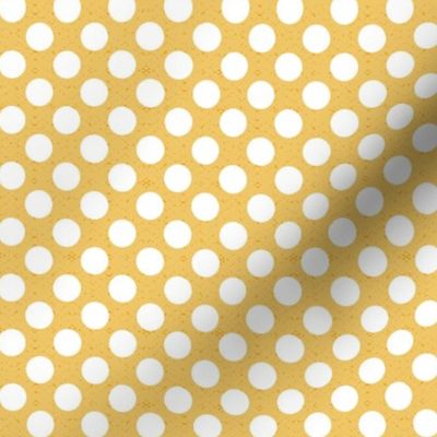 big white polka dots on yellow, medium scale