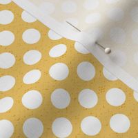 big white polka dots on yellow, medium scale
