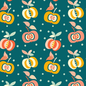 simply happy apples geometric // teal // medium scale