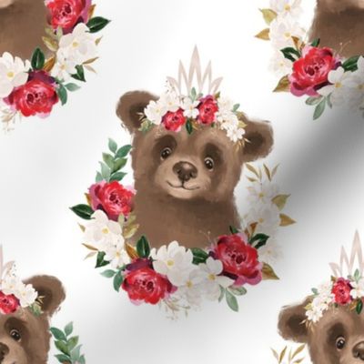 red rose magnolia brown bear - 5 inch