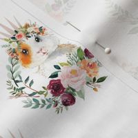 paprika floral guinea pig with crown - 3 inch