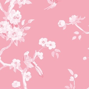 Betsy chinoiserie trees, pink tonal, large scale