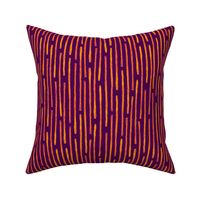 batik vertical stripes - orange on purple