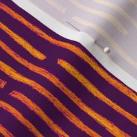 batik vertical stripes - orange on purple