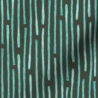 batik vertical stripes - oolong teal on khaki