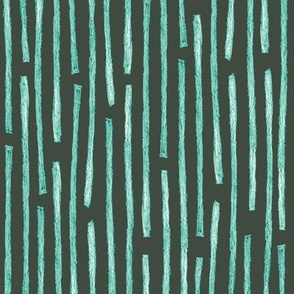 batik vertical stripes - oolong teal on khaki