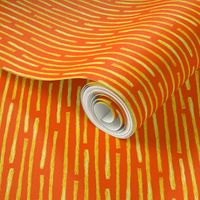 batik vertical stripes - solar yellow on orange