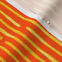 batik vertical stripes - solar yellow on orange