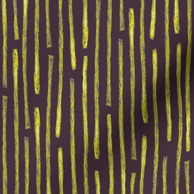 batik vertical stripes - midsummer gold on dark mauve