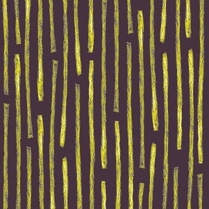 batik vertical stripes - midsummer gold on dark mauve