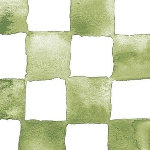 XL watercolor checkerboard - soft spring green