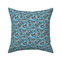 African Wax Print Flowers Baby Blue