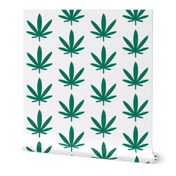 Green Cannabis Leaf Large