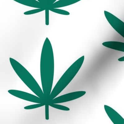 Green Cannabis Leaf Large