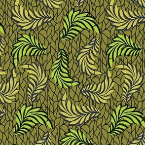 African Wax Print Leaves