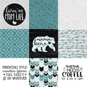 Momlife//Coffee//Dragonfly - Wholecloth Cheater Quilt