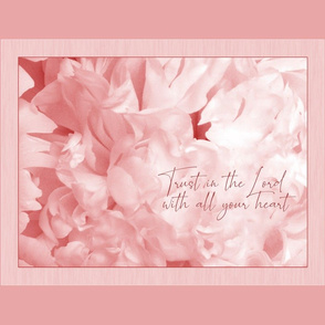 Pink Peony,  Trust in the Lord,  Scripture , wall hanging, pillow