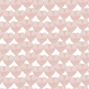 Coral hearts on the white background