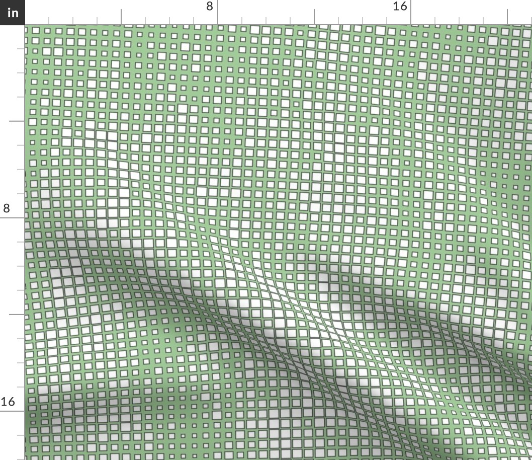 Green and wite abstract vector background with random size squares