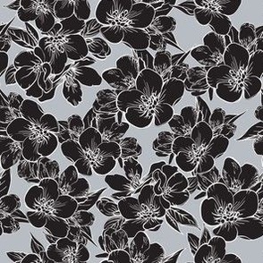 Seamless pattern black sakura
