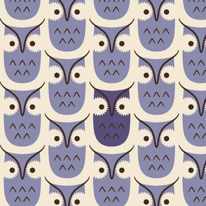 Graphic owls - lavender - large scale