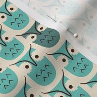 Graphic owls - cyan - small scale