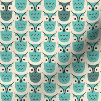 Graphic owls - cyan - small scale