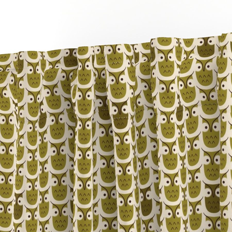 Graphic owls - chartreuse - small scale