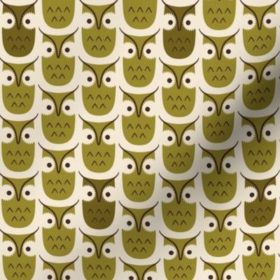 Graphic owls - chartreuse - small scale