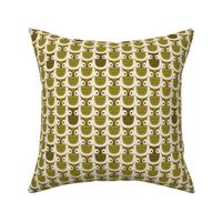 Graphic owls - chartreuse - small scale