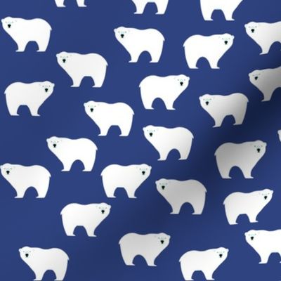 Cute Polar Bear on Blue Background