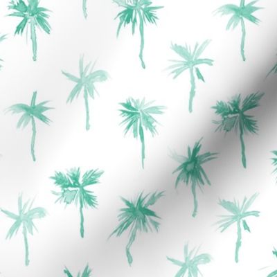 Palm d'Azur - watercolor emerald palms for beach and summer