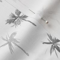 Silver Palm d'Azur - watercolor palms for beach and summer in shades of grey