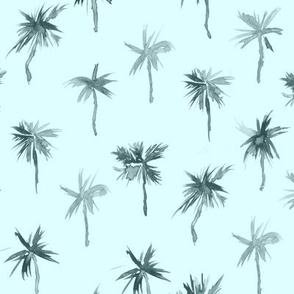 Palm d'Azur on mint - watercolor palms for beach and summer p300