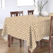  daisy flowers fabric - camel