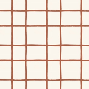 terracotta grid beige cloth kids unisex
