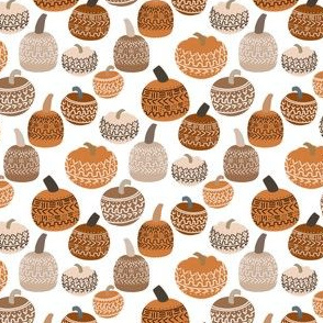 SMALL mudcloth pumpkins - earth toned fall halloween fabric - cinnamon