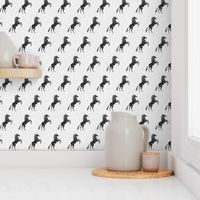 Black Horses on white Leather