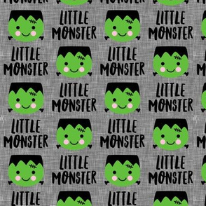 Little Monster - Frankenstein's monster - cute halloween - grey - LAD20