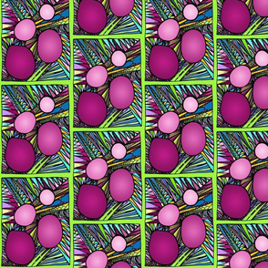 IRREGULAR CIRCLES 1  4.8X6.2 pink blue