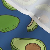 Avocado  Fabric on Dark Blue