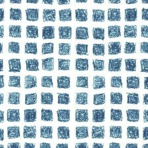 crayon square grid in navy and blue