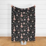Out Of This World Toile - Black & Blush Pink Jumbo Scale